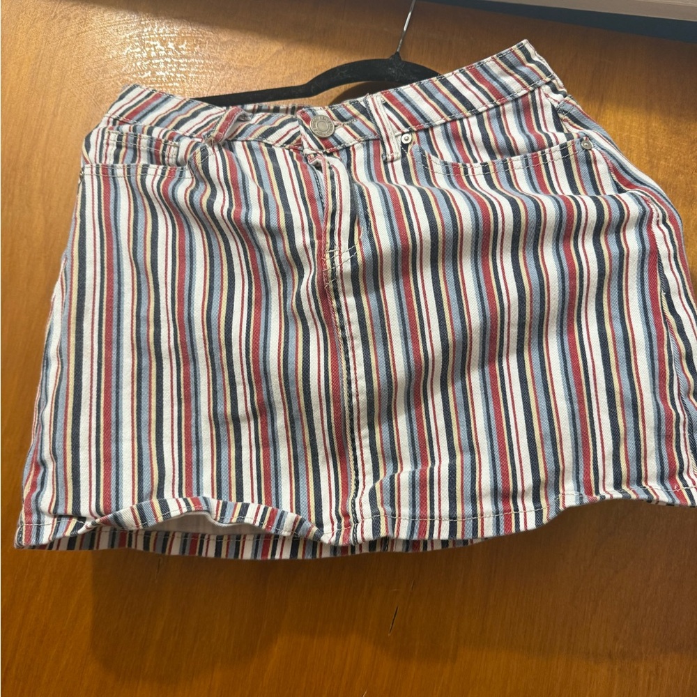 Indigo Rein Red and Blue Striped Skirt